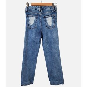 Good American Good Legs Straight Jeans Women's 2/26 Blue Distressed Pockets